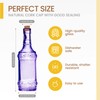 BULK PARADISE Assorted Purple Glass Bottles with Corks, 6 Pack,