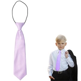 The Tie Co™ Premium Children’s Zipper Neck Tie – Adjustable Elasticated Tie for Kids, Boys & Girls – Easy-On Formal Wear Accessory - Lilac