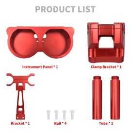 YHMTIVTU Red 10" Risers Clamp Gauge Housing For Harley Road Glide 1.25" Handlebar 15-23