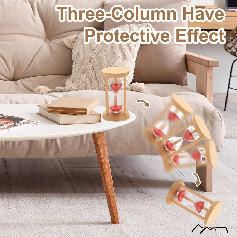 PATIKIL 5 Minutes Sand Timer, 2 Pcs Wooden Sand Watch