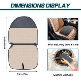 Car Seat Protector,Anti Sweat Car Seat Cover for Front Seats,Non-Slip Towel Seat Protector Auto Interior Accessories Universal Fit for Most Cars, Vans & SUVs (Gray)