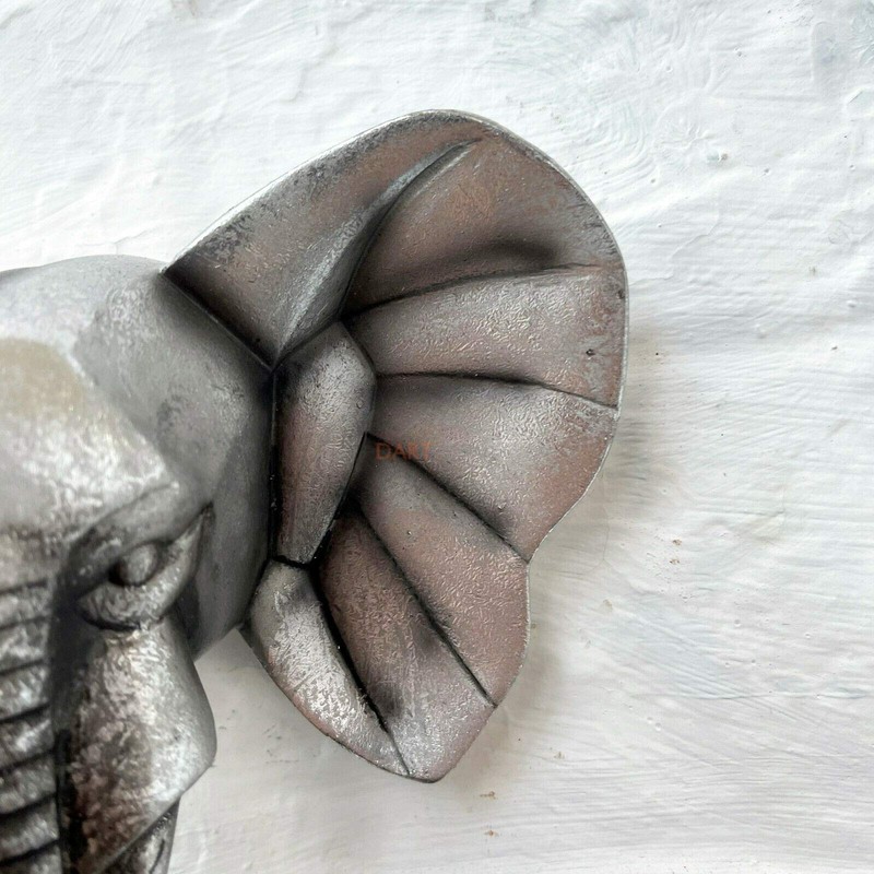 Darthome Ltd Silver Elephant Head Bust Wall Mounted Home Statue