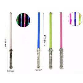 UMONI 27.76" LED Light-Up Swords with Multicolor Blades - Perfect for Kids & Cosplay - Green