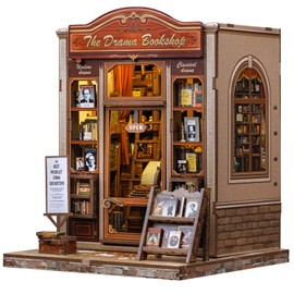 Fsolis Book Nook Kit, Dollhouse Kits, Creative Shelf and Desk Decoration for Adults, Book Lovers and Miniature Enthusiasts (The Drama Bookshop)