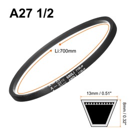 sourcing map 2pcs A27 1/2 Wrapped Rubber Belt, A-Section V Belt 29.5" Outside Circumference x 0.51" Width x 0.32" Thick, Industrial Power Transmission Belt