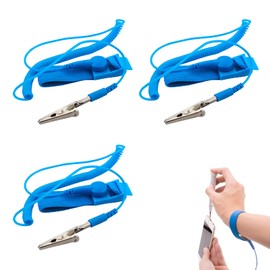 3 Pcs Anti Static Wrist Straps, ESD Grounding Wrist band with Adjustable Fit, 1.8m Cord - Compatible with PC Repair and Electronics Assembly, Prevents Static Discharge Electricity Buildup