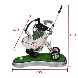 HKOO Golf Gift Golf Pens Holder, Golf Bag Holder with 3 Pieces Aluminum Pen Golf Bag Pencil Holder for Men (Green and White)