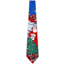 Santa Takes Flight Tie - Men's Christmas Necktie