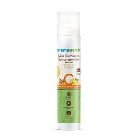 MAMAEARTH MAMAEARTH Skin Illuminate Sunscreen Gel with Vitamin C | Broad Spectrum SPF 50 & PA+++ | Reduces Tanning & Gives Long Lasting Sun Protection | No White Cast or Greasiness | 1.76 Oz/50g