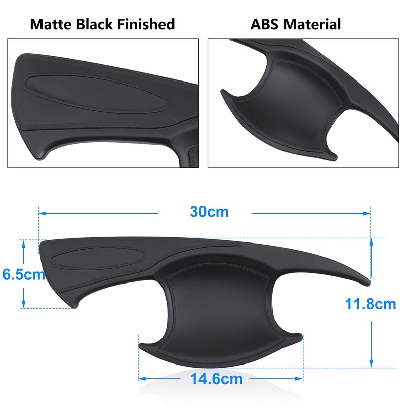 SUERAUTO4X4 Door Handle Bowl Insert Cover for Toyota Hilux 2015-2025