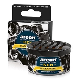 AREON Ken Car Air Freshener Tin Black Crystal Can Mini Home Top Up Adjustable Vented Lid 3D Pack of 1