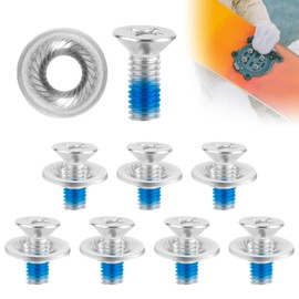 8pcs Snowboard Binding Screw Set, Snowboard and Ski Bindings Screw Replacement Set Snowboarding Mounting Screws Snow Wakeboard Binding Screws for Skiing Outdoor Sports