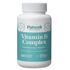Pattern Wellness Vitamin B Complex – Complete B Vitamins with Folate, B6, B12 – Supports Energy, Brain & Heart Health – Non-GMO – 60 Capsules