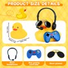 Jyeennar Blue Gamepad Rubber Duck with Sunglasses & Microphone -