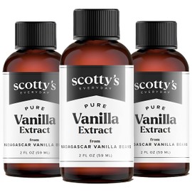 Pure Vanilla Extract from Madagascar Vanilla Beans - Sustainably Grown - Cold Extraction Processed - Gluten-Free - 2 FL OZ - 3 Pack