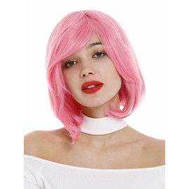 WIG ME UP - 0819-T1920 Women's Short Bob Wavy Concave Lace Wig Pink