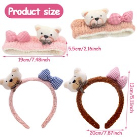 Hair Band, Pack of 4 Hair Bands Girls, Pink Bowknot Hair Bands, Soft Hair Bands, Cute Hair Band for Daily Use, Party, Cosmetic Sports, Girls, Women