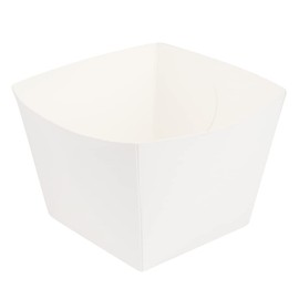 Restaurantware Bio Tek 4.3 x 4.3 x 3.2 Inch Snack Boxes 200 PE Coating Treat Boxes - Sturdy Disposable White Paper French Fry Boxes Open Top For Snacks or Baked Goods