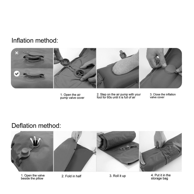 Inflatable Camping Sleeping Pad Green Leakproof Waterproof Portable Outdoor Camping