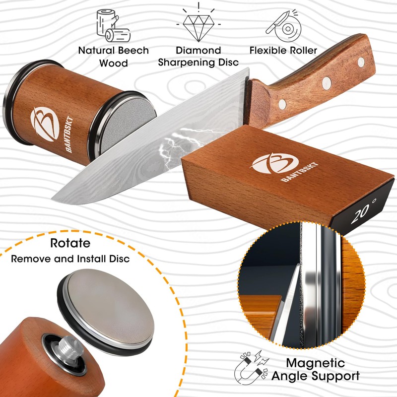 Rolling Knife Sharpener Kit, Kitchen Knife Sharpener Set, Knife Sharpening
