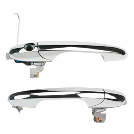 KASturbo Outside Door Handle Chrome Offside Right Driver & Left Passenger Side Fits Fiat 500 2007-2020, Abarth 500 2008-2020, Replaces 735485876 735485875