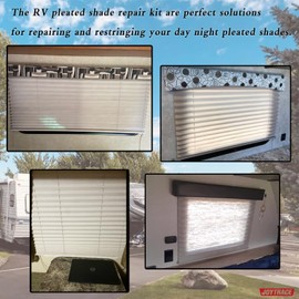 joytrace RV Pleated Shade Repair Kit, RV Window Shade Restringing Kit, Repair and Maintain of Day Night Pleated Shade (Black)