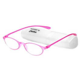 Calabria 719 Flexie Oval Flexible Reading Glasses +1.75 Fuchsia Pink Men Women Trendy Bendable Readers TR90 Durable Eyeglass