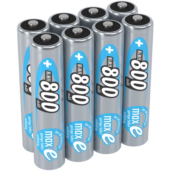ANSMANN wiederaufladbare Akku Batterien Micro AAA, 1,2V / 800mAh, NiMH - Akkubatterie mit maxE Technologie für Geräte mit hohem Stromverbrauch / Ideal für elektronisches Spielzeug, 8 Stück