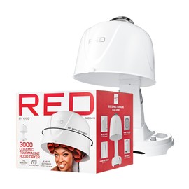 Red by Kiss 3000 Ceramic Tourmaline Professional Hood Dryer, 4 Heat Settings Blow Dryer for Home & Salon, Height Adjustable Convenient Big Hood Size Extra Coverage (1875 Wattage)