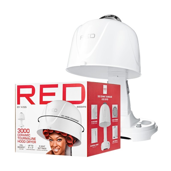 Red by Kiss 3000 Ceramic Tourmaline Professional Hood Dryer, 4