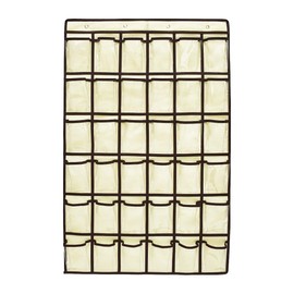 SURCHAR Wall Pocket, Calendar Pocket, Clear, Wall Hanging, Pocket, Closet, Small Items, Storage Pocket, Storage Bag, Hook, 2 Sizes, 12/36 Pockets (Brown, 36 Sizes)