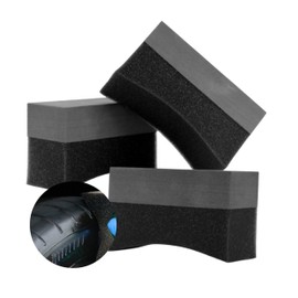 Tek Automotive Tyre Dressing Applicator 3 Pack – Crescent Shaped Tyre Shine Applicator with Foam Grip for Even Tyre Gel Application – Tyre Applicator Pad for Rubber & Plastic Trims