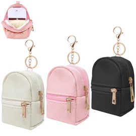 3 Pack Hand Sanitizer Spray Case for Touchland 1FL OZ/30ml, Holder for Touchland, Mini Backpack Keychain, Portable Makeup Lipstick Bag, Travel Data Cable Organizer Purse, PU Zippered Pouch (Style A)