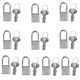 10 Pcs Mini Cute Diary Padlock Vintage Style Small Luggage Locks Decorative Tiny Padlock Suitcase Lock with Keys for Diaries Jewelry Boxes Travel Backpack Suitcase (Silver)