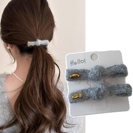 Kasune Duck Hair Pin, Hair Clip, Ribbon, Stylish, Hair Clip, Bowknot, Cute, Hair Clip, Bangs, No Trace, Set of 2, Black, Anti-Slip, Korean Style, Hair Accessory, Girls, Birthday, Coming-of-Age