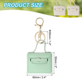 PATIKIL PU Leather Handbag Keychain, Coin Purse Keychain Earphone Pouch Handbag Decoration Purse Charm Cute Pendant Keychain, Green