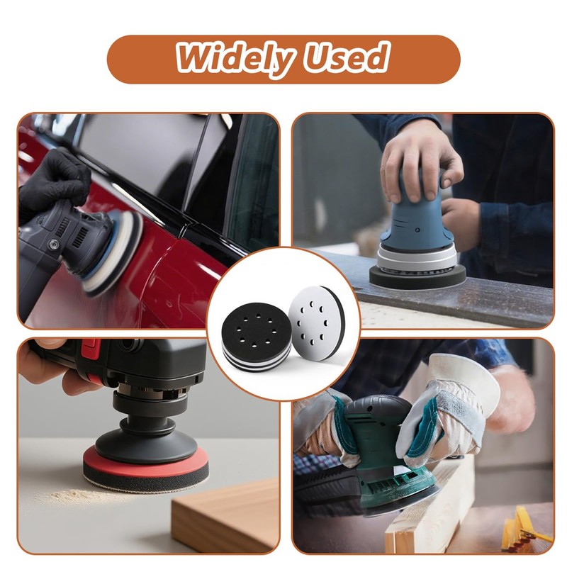 Kinsound 4 Pack 5 Inch Premium Foam Sanding Pads, 8