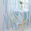 ESLIR Curtains with Tabs Transparent Tab-Top Curtain Waves Pattern Voile