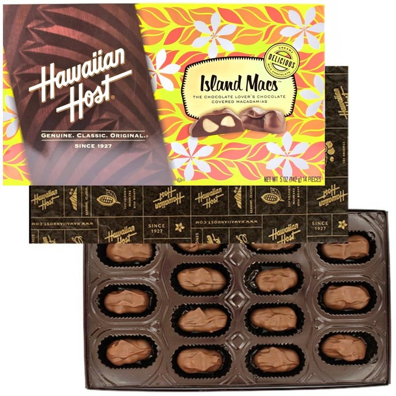 Hawaiian Host Island Macs Tiare Milk Chocolate Covered Macadamia Nuts