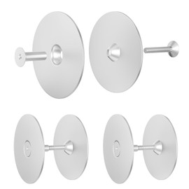RO6G Door Hole Cover Plate, 2-5/8" Diameter Round, Door Knob/Deadbolt Cover Plate, Door Hole Filler Plate, Brushed Satin Nickel Door Handle Hole Filler Plate - 2 Sets
