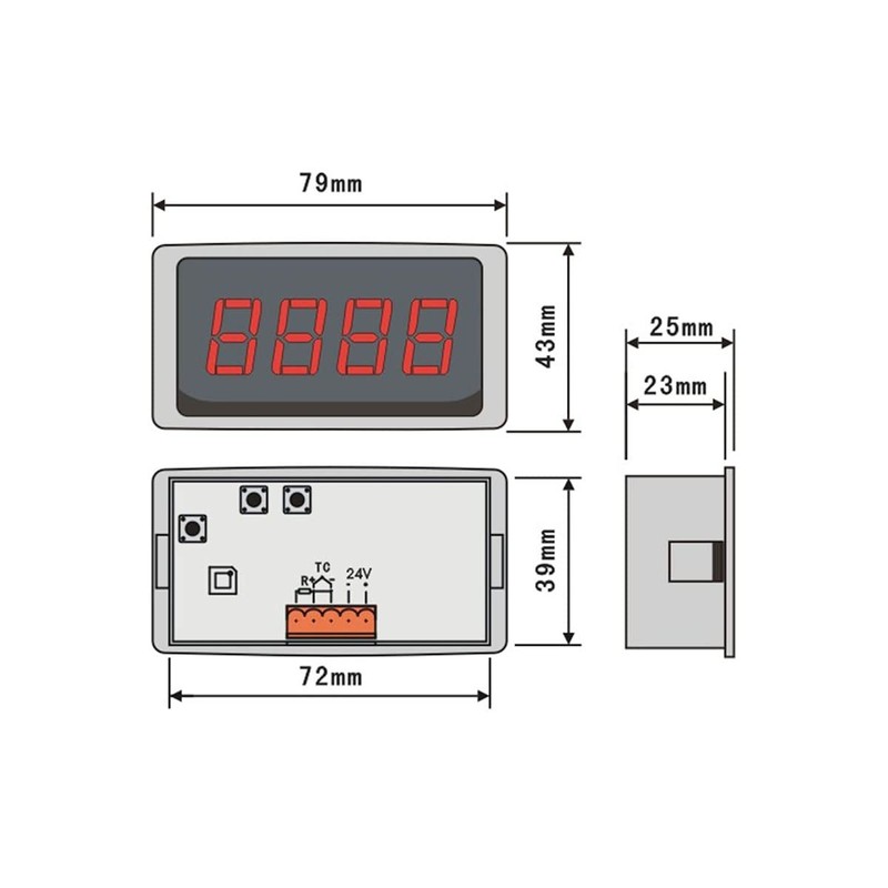 Digital Temperature Gauge for Exhaust Gas Temperature Measurement or General
