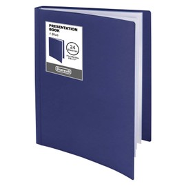Dunwell Binder with Plastic Sleeves 24-Pocket (1 Pack, Blue) - Presentation Book, 8.5 x 11 Portfolio Folder with Clear Sheet Protectors, Displays 48-Page Documents, Certificates, Important Papers