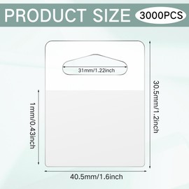 Blulu 3000 Pcs Clear Slot Hole Hang Tags Self Adhesive Hanging Tabs Plastic Retail Hang Tabs for Store Display Retail Displays(Triangle,1.6 x 1.2 in)