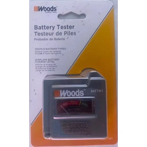 Woods Southwire Woods BATTW1 Analog Battery Tester Tests 6 Battery