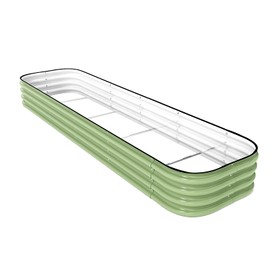 DaisyVibe Raised Garden Bed Kit, Planter Raised Garden Boxes Outdoor, Oval Large Metal Raised Garden Beds for Vegetables Flowers (Green, 8ftx2ftx1ft)