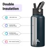 Konokyo Insulated Water Bottle with Straw,32 oz 3 Lids Metal
