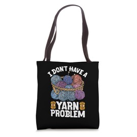 Colorful Yarn Basket with Knitting Needles Tote Bag