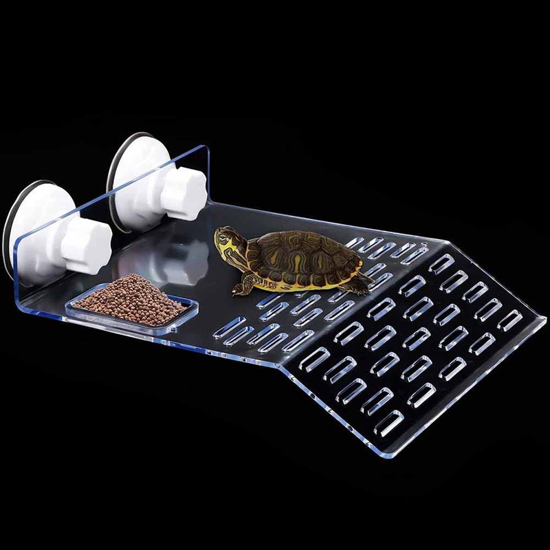 Clear Acrylic Turtle Basking Platform Tortoise Climbing Resting Terrace with