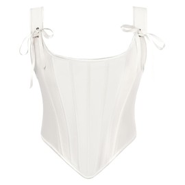 Scarlet Darkness Renaissance Corset Tops Lace Up Boned Bustier White Corset Top White Size 14