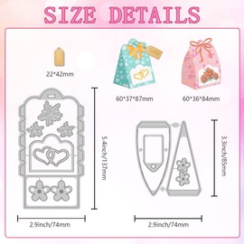 DELORIGIN 3D Cutting Dies for Gift Boxes, Gift Bags Metal Cutting Dies Cutting Dies 2024 Cutting Dies Christmas Embossing Stencils for Wedding DIY Embossing Scrapbooking Crafts